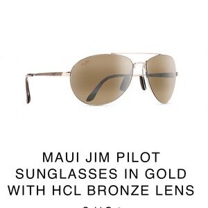 Maui Jim Pilot Aviator Sunglasses with Gold Frame